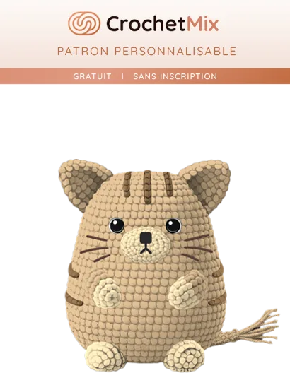 Amigurumi Chat — patron crochet personnalisable