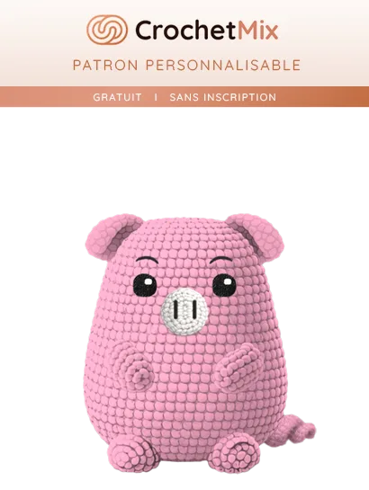 Amigurumi Cochon — patron crochet personnalisable